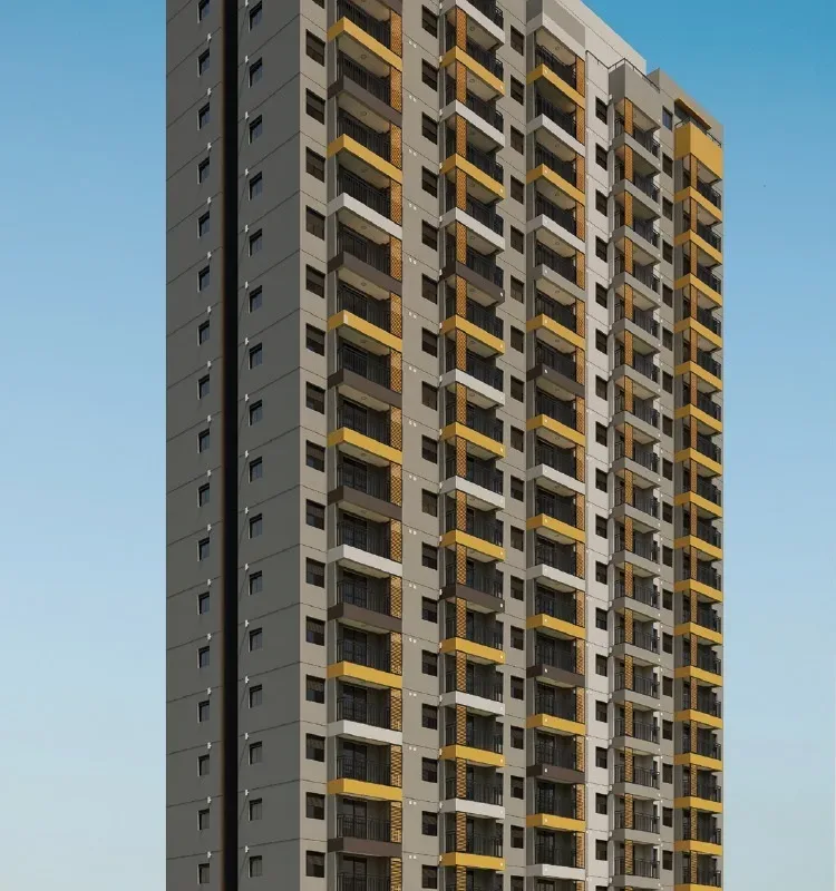 Fachada do La Vista Club Belém, lançamento em Belenzinho, São Paulo
