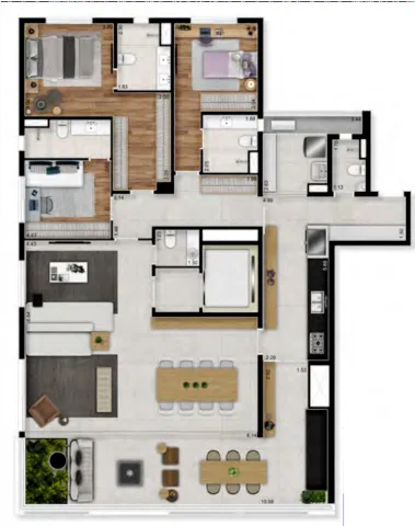 Planta do Lasar Chácara Klabin Autoral em Chácara Klabin — 3 dormitórios, 188 m²