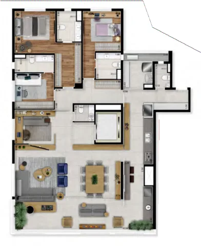 Planta do Lasar Chácara Klabin Autoral em Chácara Klabin — 3 dormitórios, 188 m² (opção)