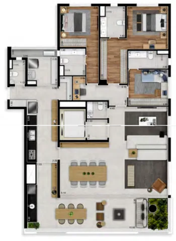 Planta do Lasar Chácara Klabin Autoral em Chácara Klabin — 3 dormitórios, 184 m²