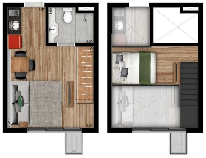 Planta do Lexy Boulevard Vila Clementino em Vila Clementino — 1 dormitório, 25 m²