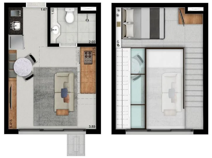Planta do Lexy Boulevard Vila Clementino em Vila Clementino — 1 dormitório, 33 m²
