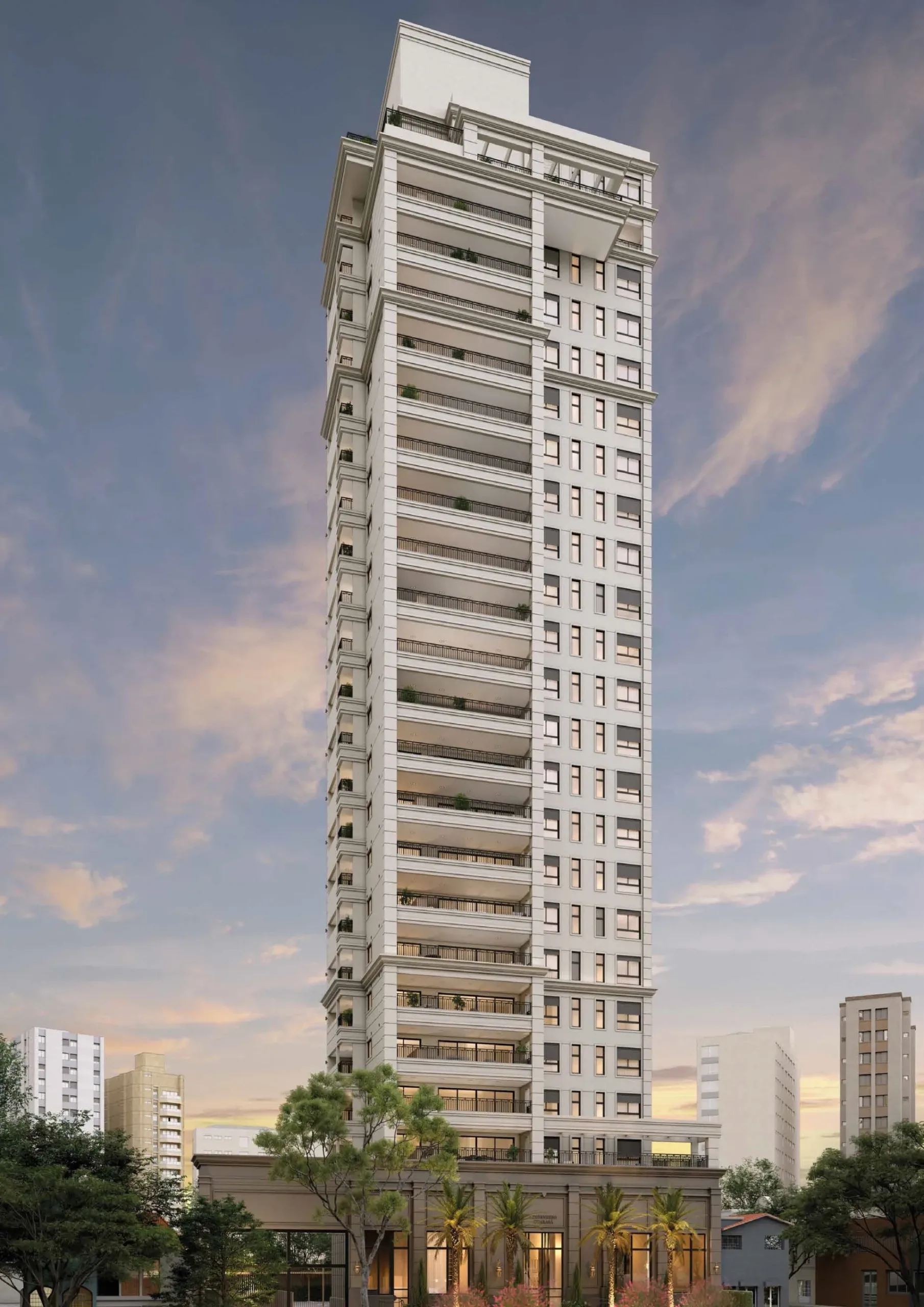 Fachada do Lindenberg Guarará, lançamento em Jardim Paulista, São Paulo