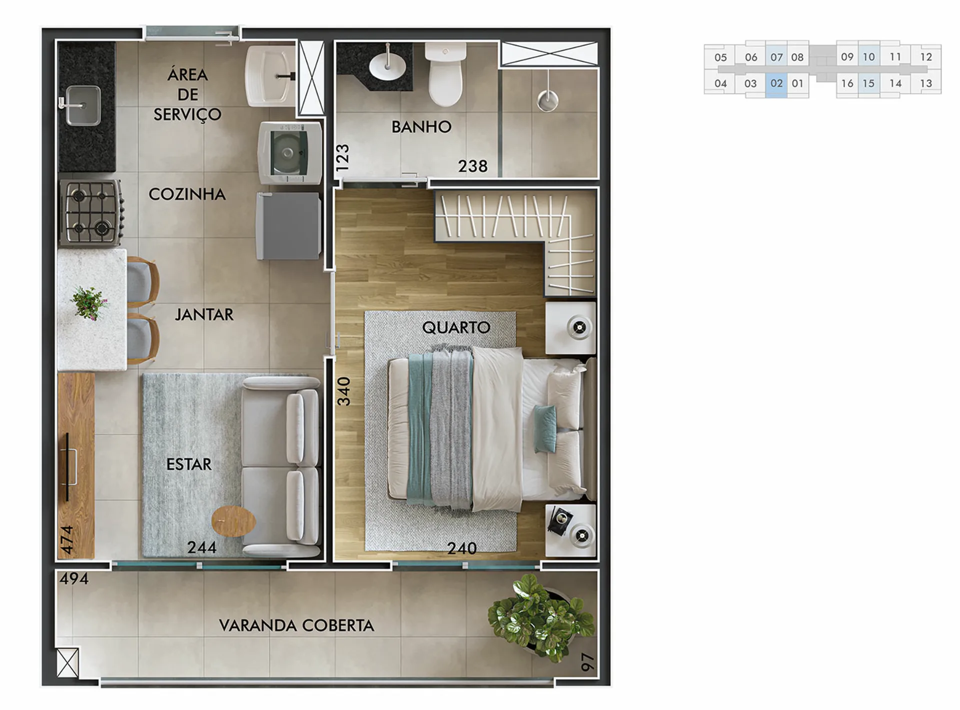 Planta do Line Parada Inglesa em Tucuruvi — 1 dormitório, 30 m²