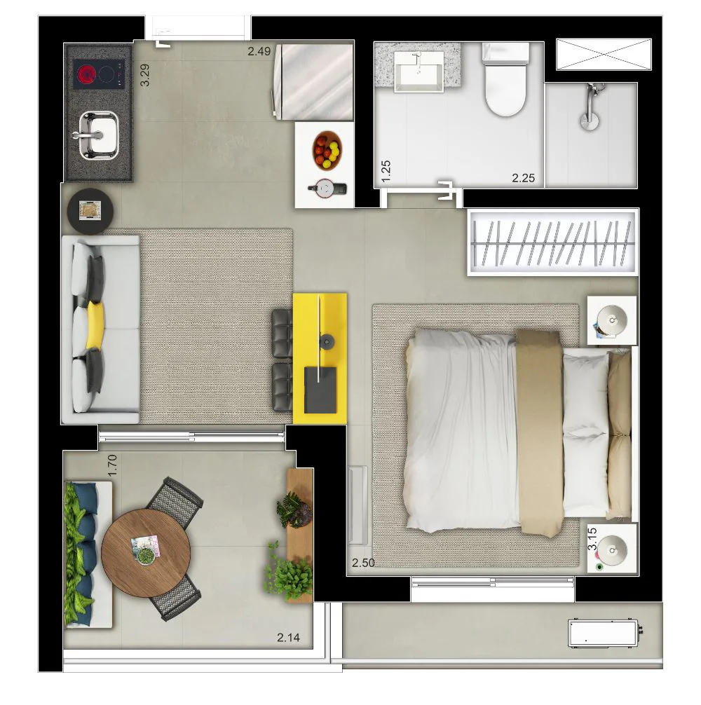 Planta do Link Vila Mariana em Vila Mariana — 1 dormitório, 28 m²
