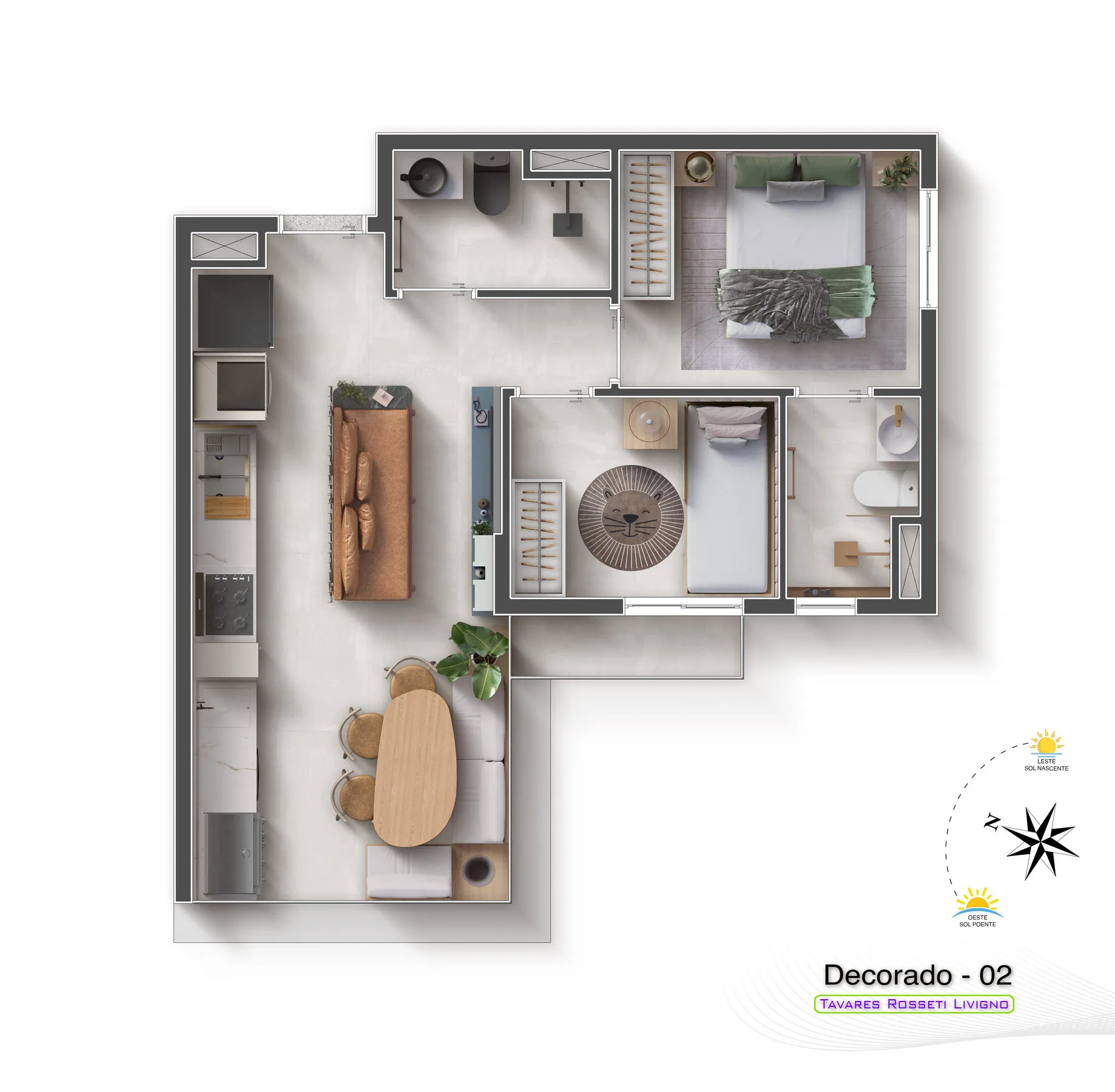 Planta do Livigno em Tatuapé — 2 dormitórios, 47 m²
