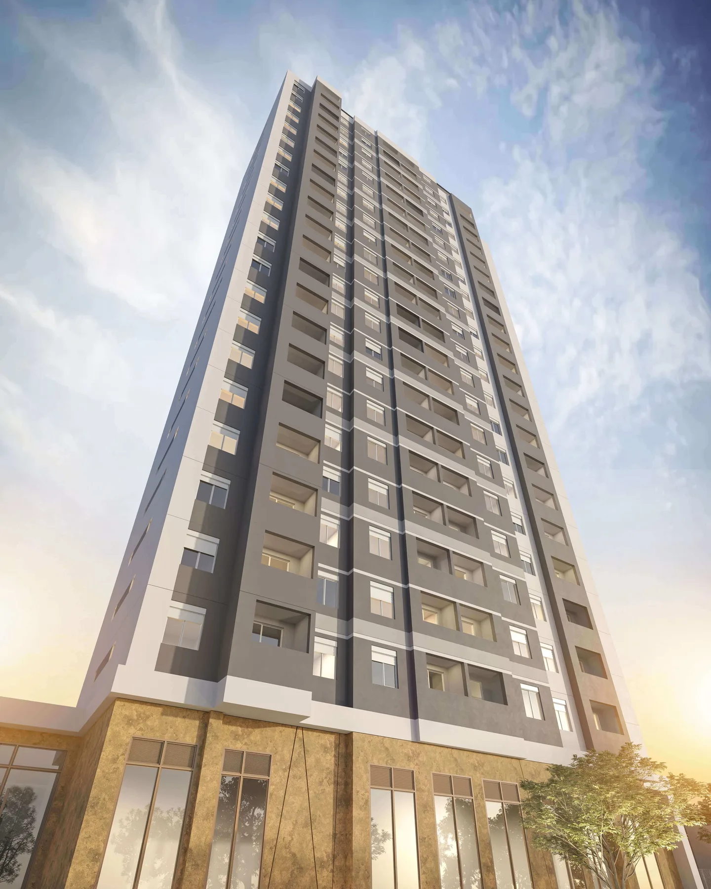 Fachada do Living Full Eldorado, lançamento em Pinheiros, São Paulo