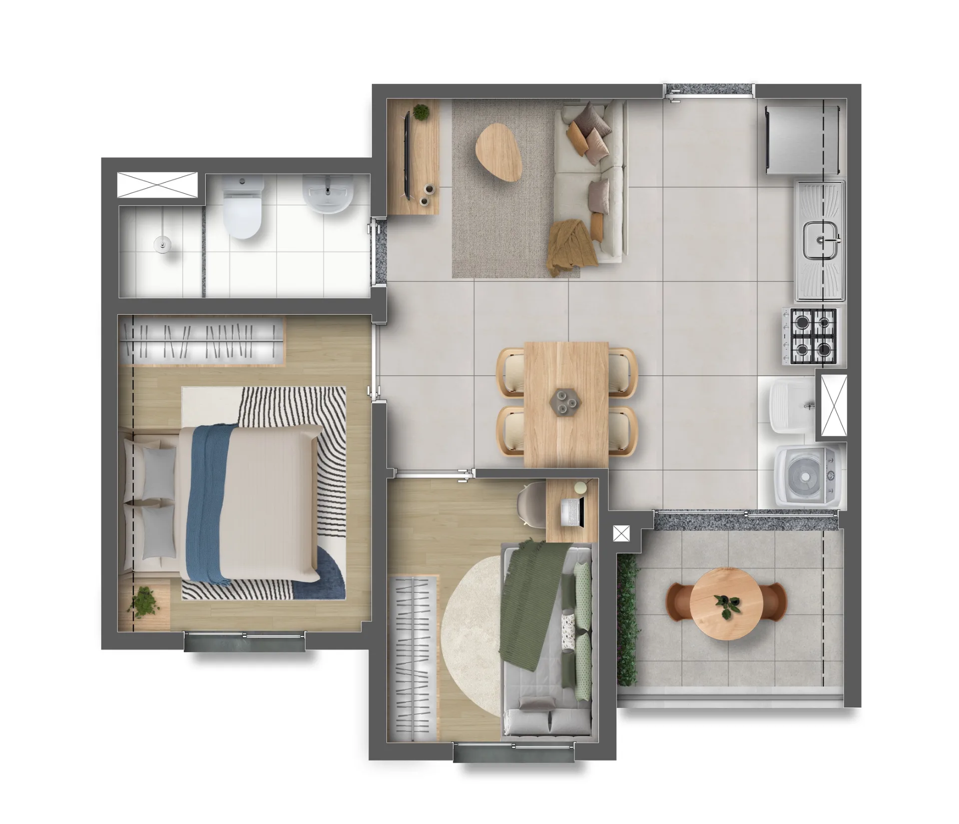 Planta do Livus Estilo Oratório em Vila Prudente — 2 dormitórios, 39 m²