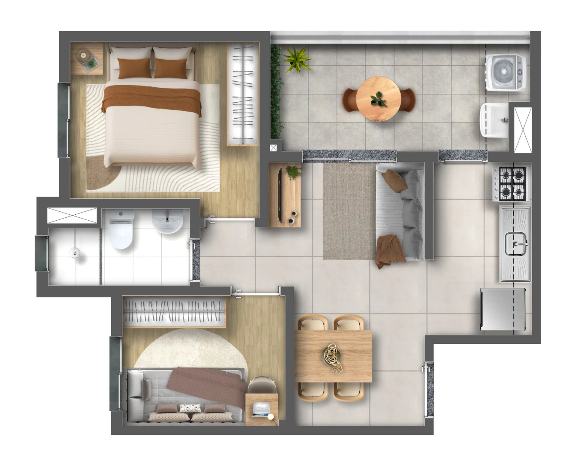 Planta do Livus Estilo Oratório em Vila Prudente — 2 dormitórios, 42 m²
