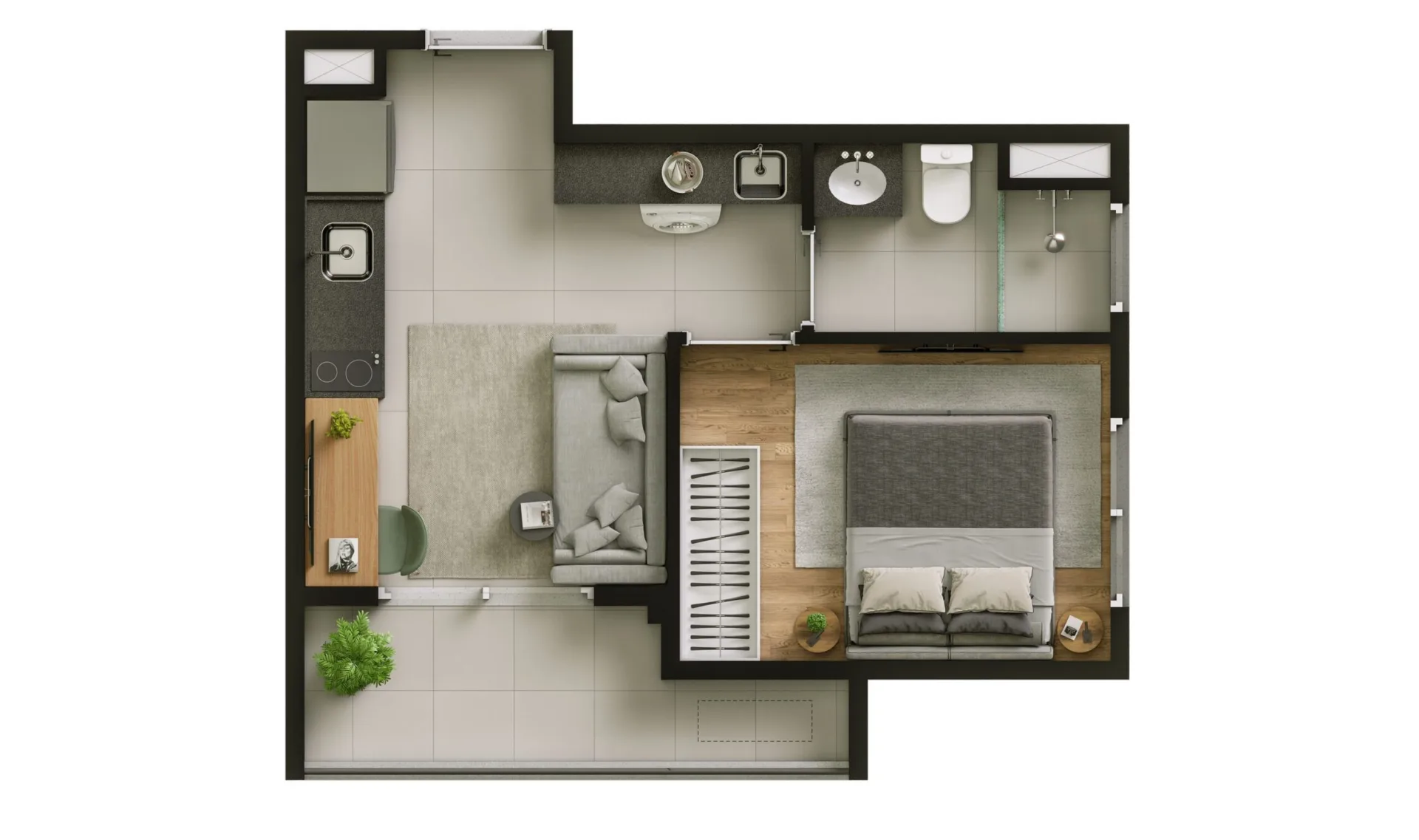 Planta do Look Berrini — 1 dormitório – 29 m²