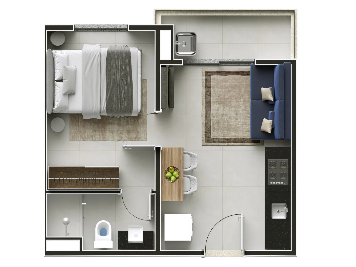 Planta do Lumy Brick em Vila Leopoldina — 1 dormitório – 30,2 m²