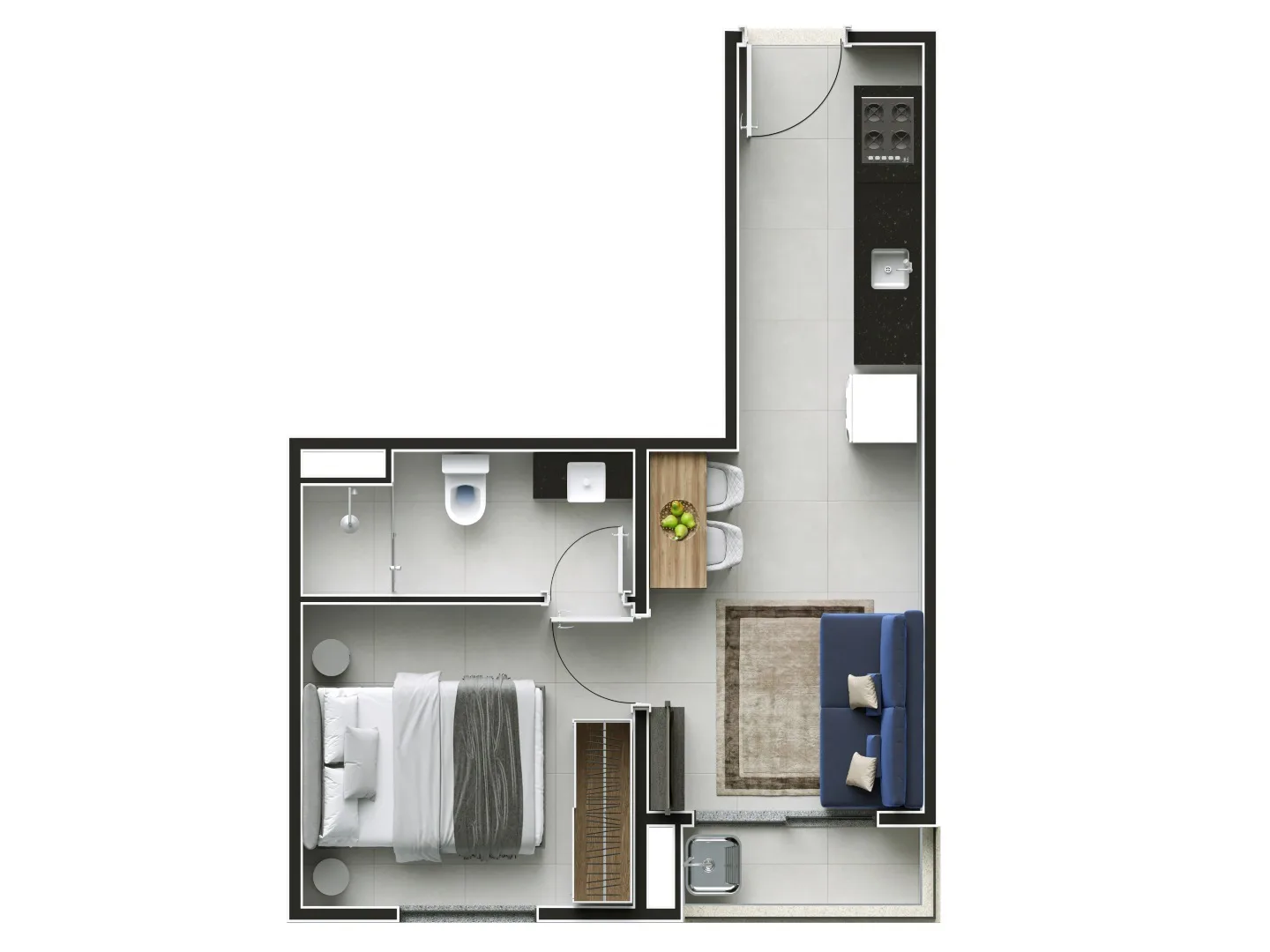 Planta do Lumy Brick em Vila Leopoldina — 1 dormitório – 30,67 m²