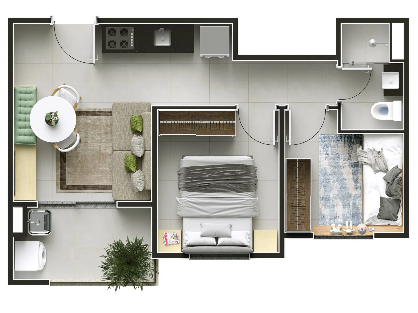 Planta do Lumy Brick em Vila Leopoldina — 2 dormitórios – 39,18 m²