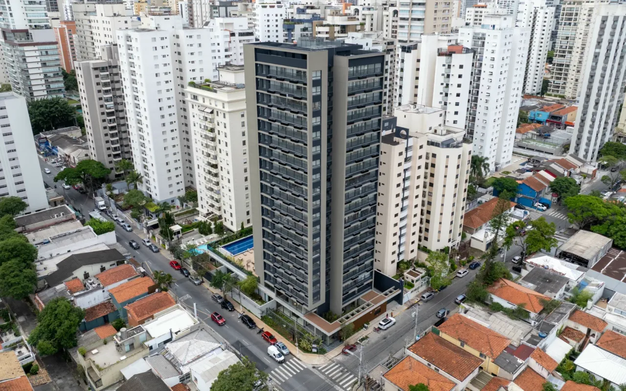 Fachada do Lux House Brooklin, lançamento em Brooklin, São Paulo