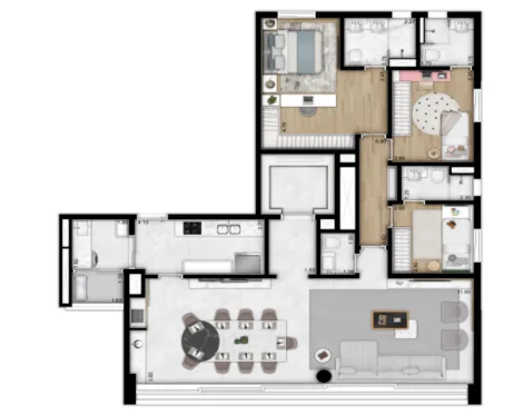 Planta do Lux House Brooklin em Brooklin — 3 dormitórios, 130 m²