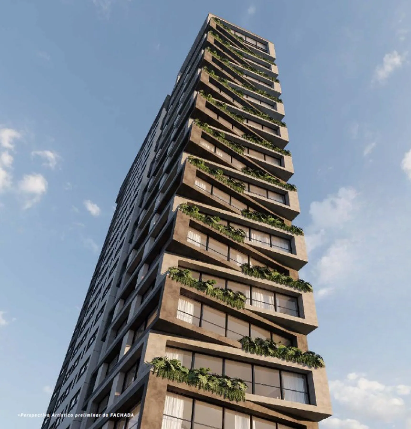 Fachada do Maison Gabrielle, lançamento em Moema, São Paulo