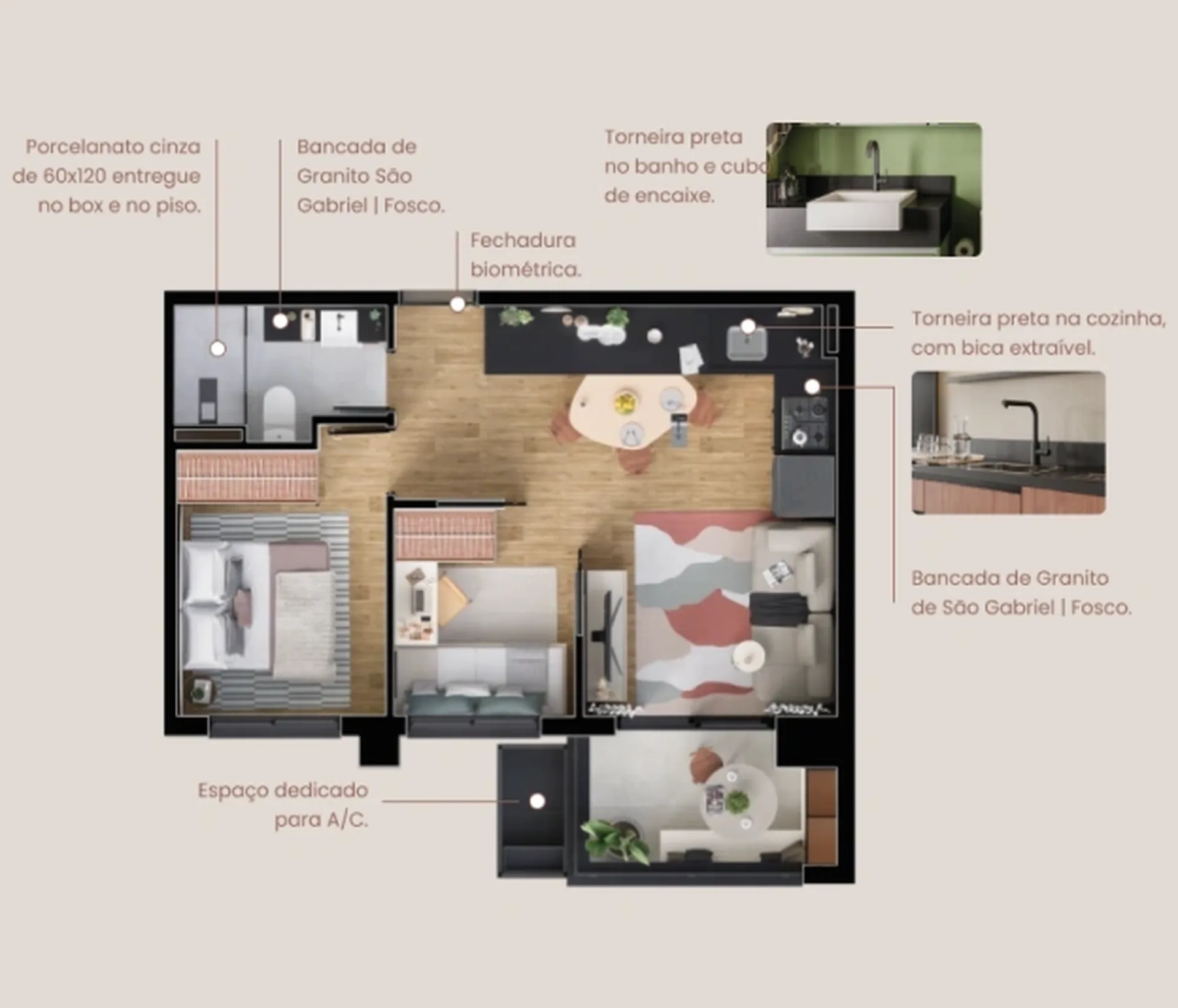 Planta do Maison Vila Olímpia em Vila Olímpia — 2 dormitórios, 45 m²