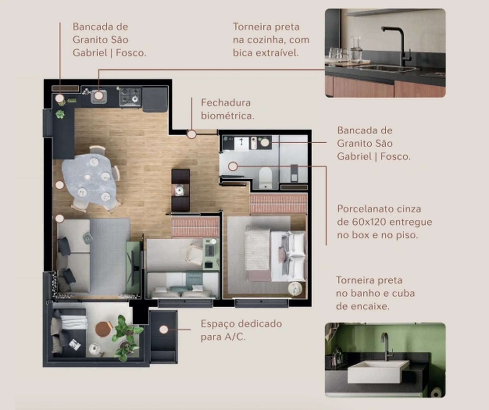 Planta do Maison Vila Olímpia em Vila Olímpia — 2 dormitórios, 47 m²