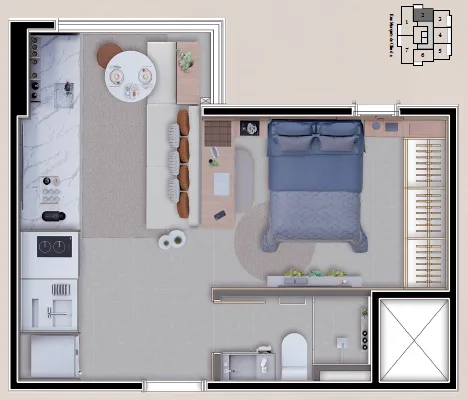 Planta do Marquês Ipiranga em Ipiranga — studio de 29 m²