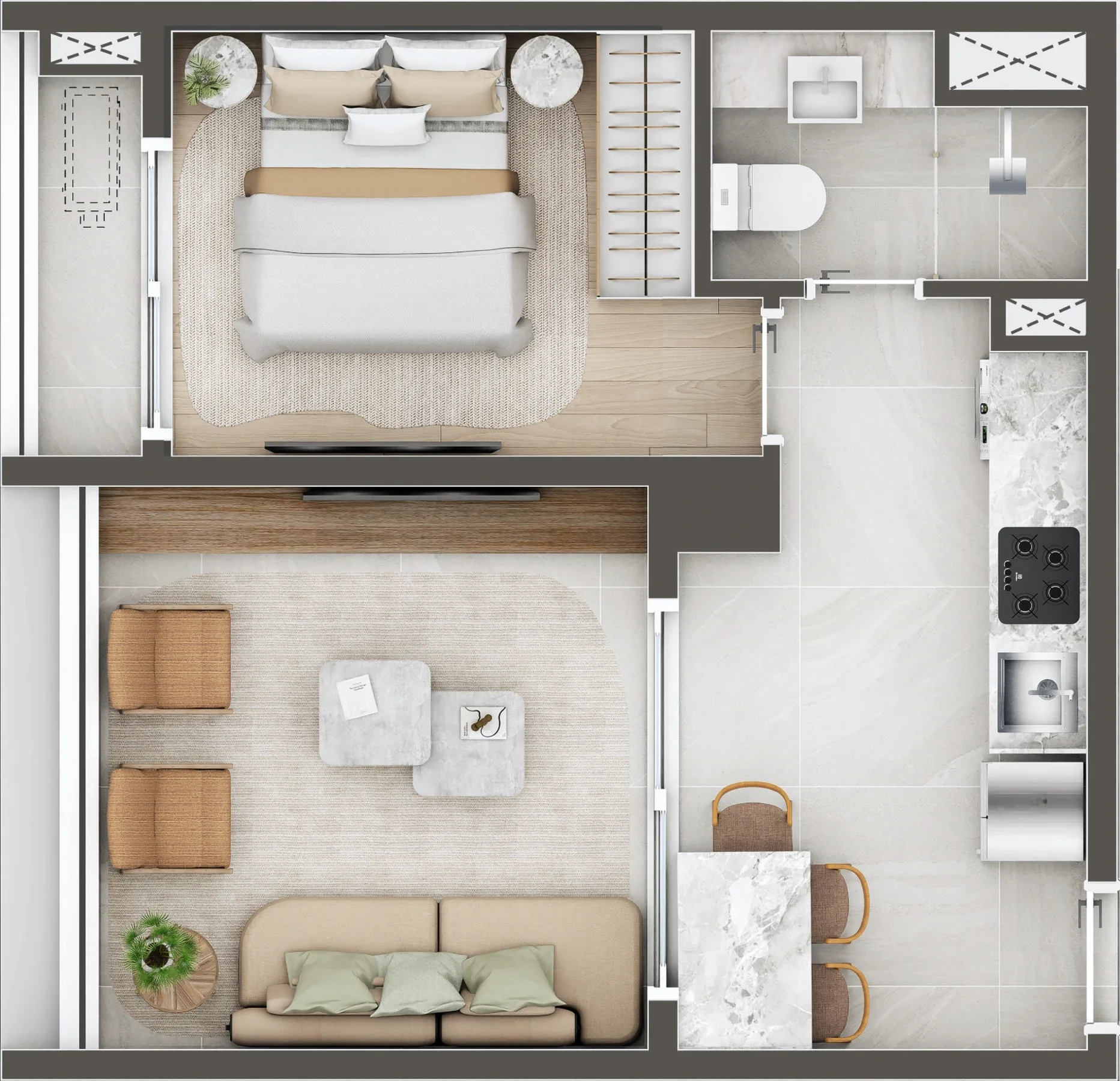 Planta do Matté João Moura em Pinheiros — 1 dormitório – 41,61 m²