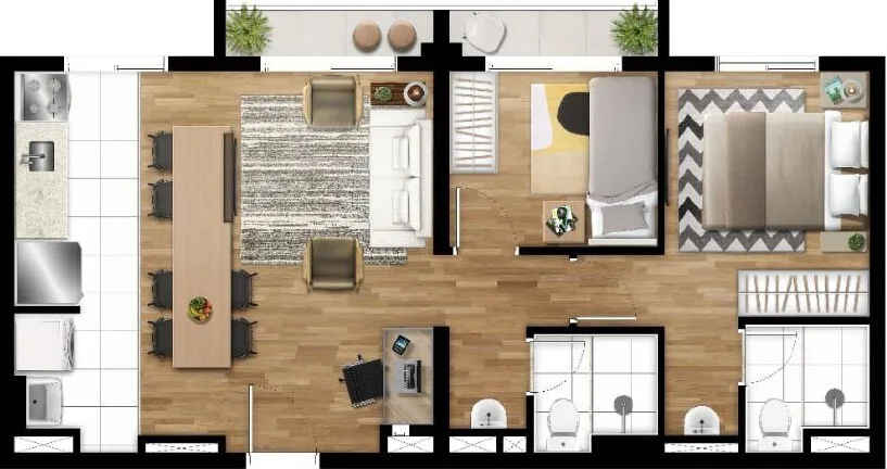 Planta do Max Tucuruvi em Tucuruvi — 2 dormitórios, 56,20 m²