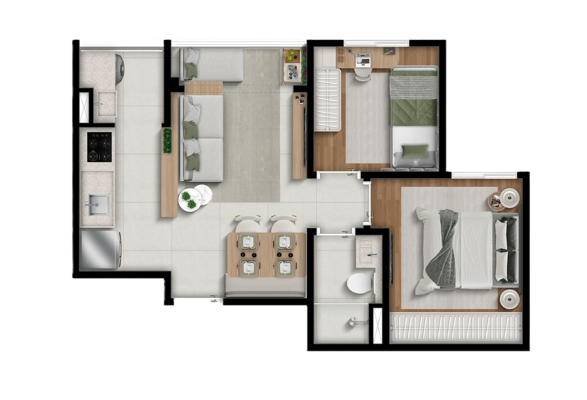 Planta do Mbigucci Joy em Vila Prudente — 2 dormitórios – 40 m²