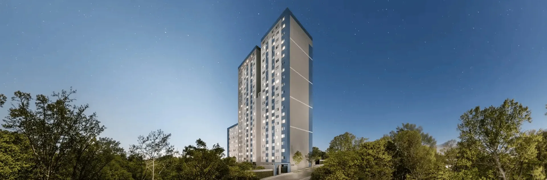 Fachada do Metrocasa Clube Guilhermina, lançamento em Vila Esperança, São Paulo