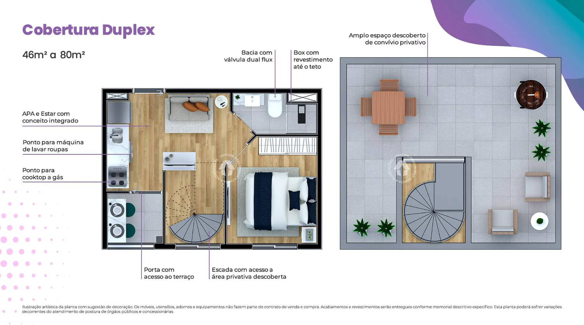 Planta do Metrocasa Estação Giovanni Gronchi em Campo Limpo — 1 dormitório, 46 m²