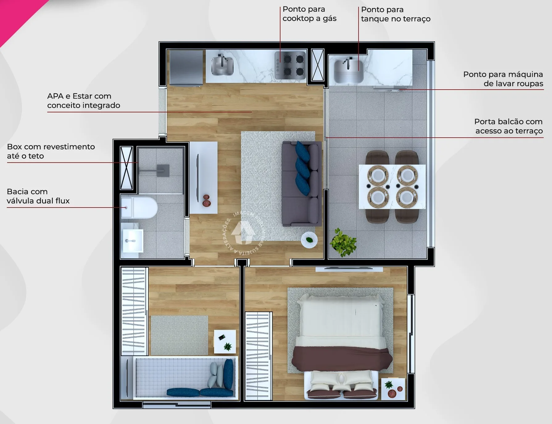 Planta do Metrocasa Vila Ré em Vila Ré — 2 dormitórios – 35 m²
