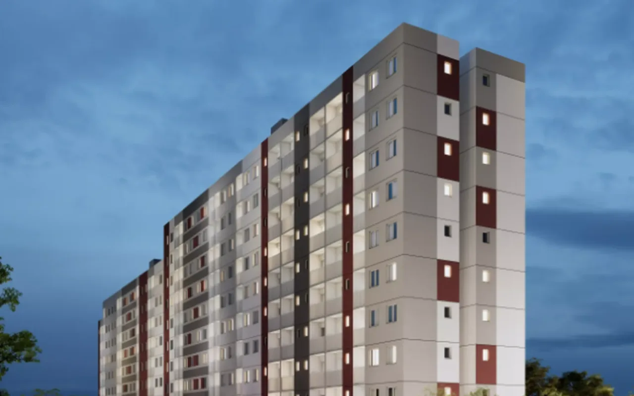Fachada do Metrocasa Viva Itaquera, lançamento de 1 dormitório em Itaquera, São Paulo