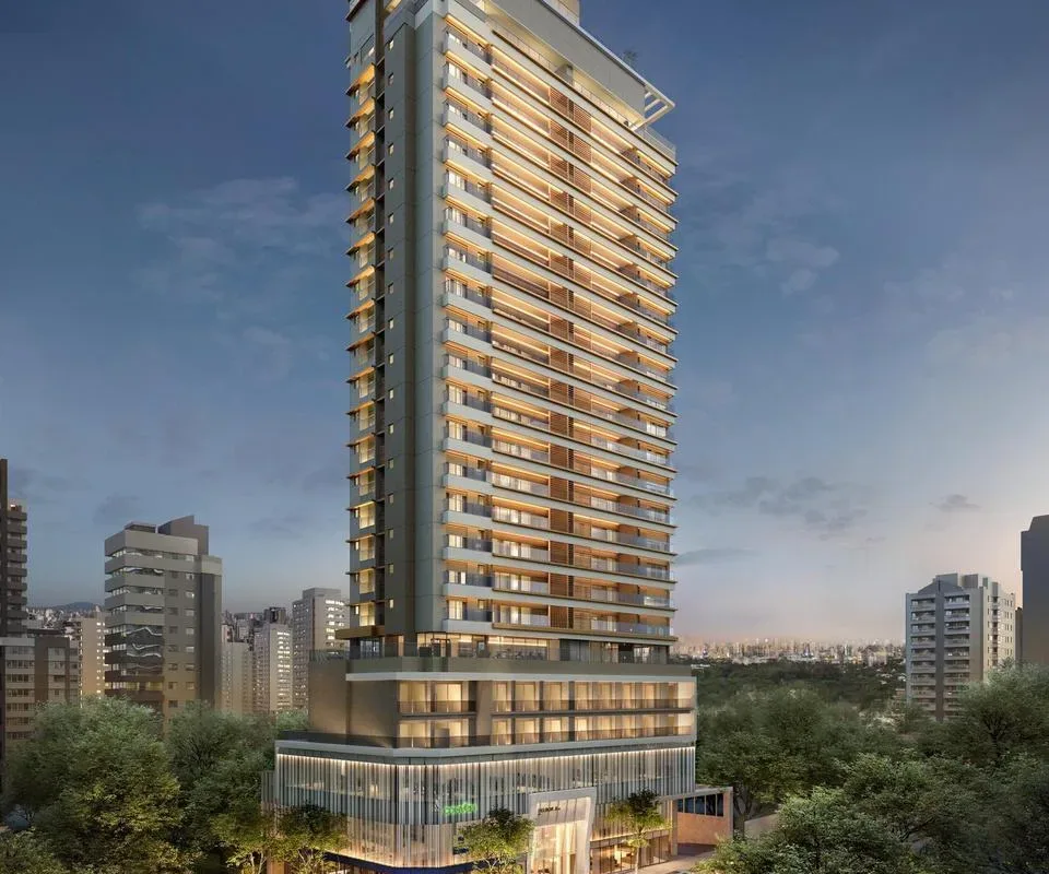 Fachada do Metropolitan Vila Nova, lançamento em Vila Nova Conceição, São Paulo