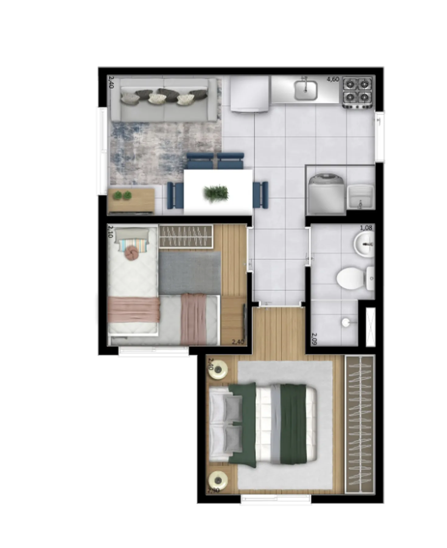 Planta do Meu Plano&Itaquera Amoreira em Itaquera — 2 dorm. 31 68m