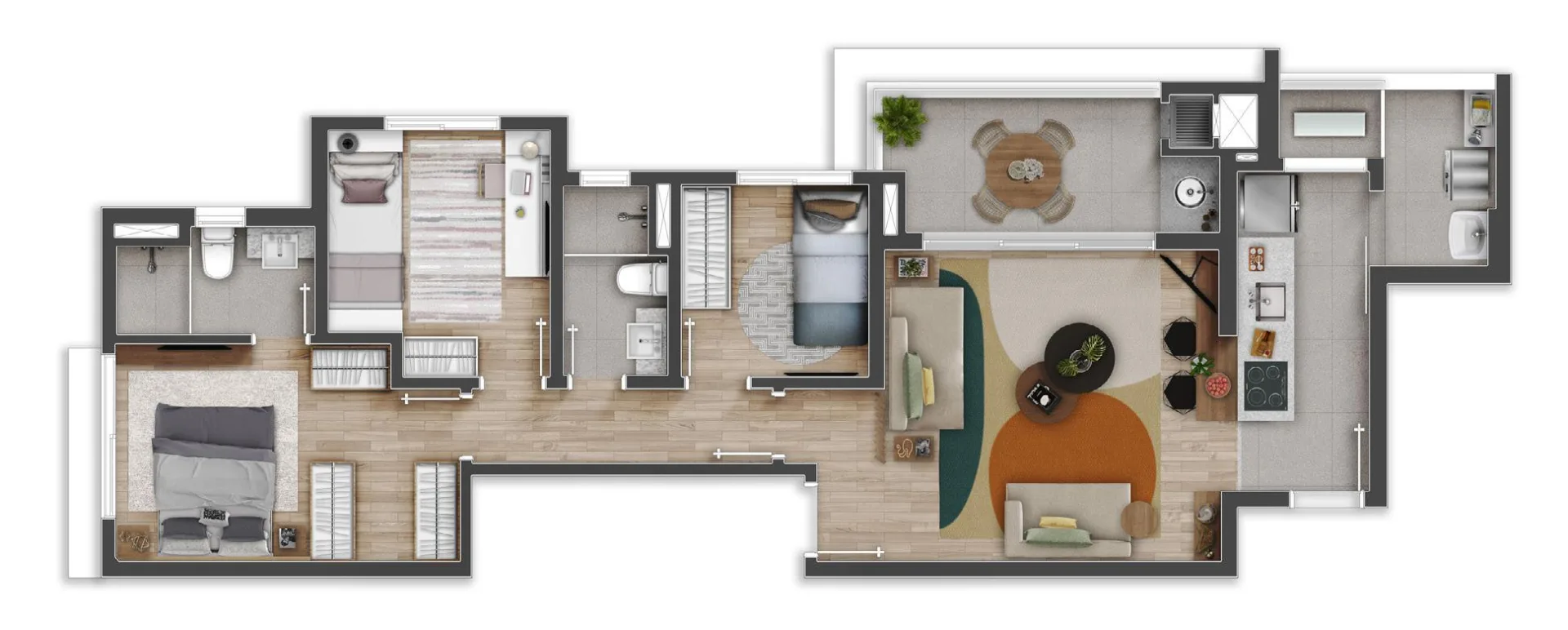 Planta do Mirart Vila Mariana em Vila Mariana — 3 dormitórios, 81 m²