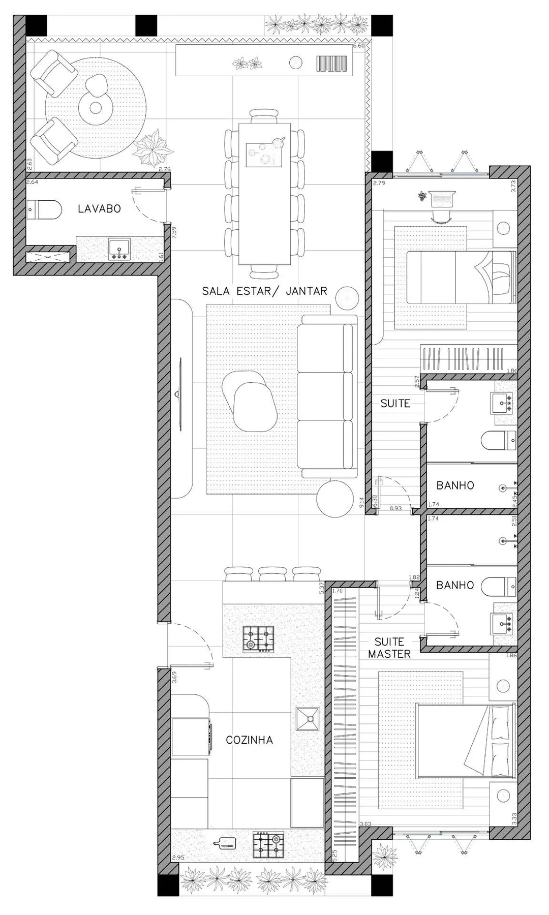 Planta do Morá Simpatia em Vila Madalena — 2 dormitórios, 114,29 m²