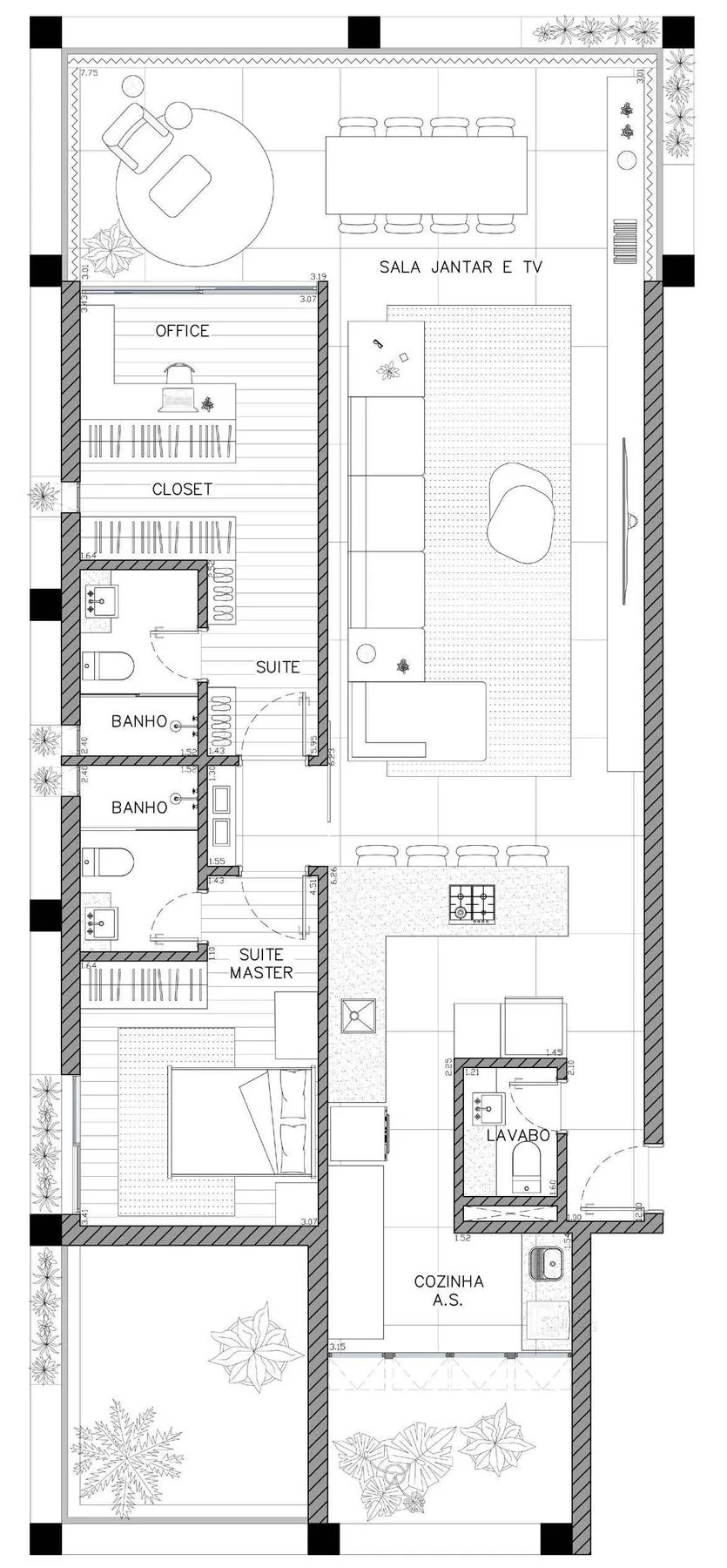 Planta do Morá Simpatia em Vila Madalena — 2 dormitórios, 132 m²