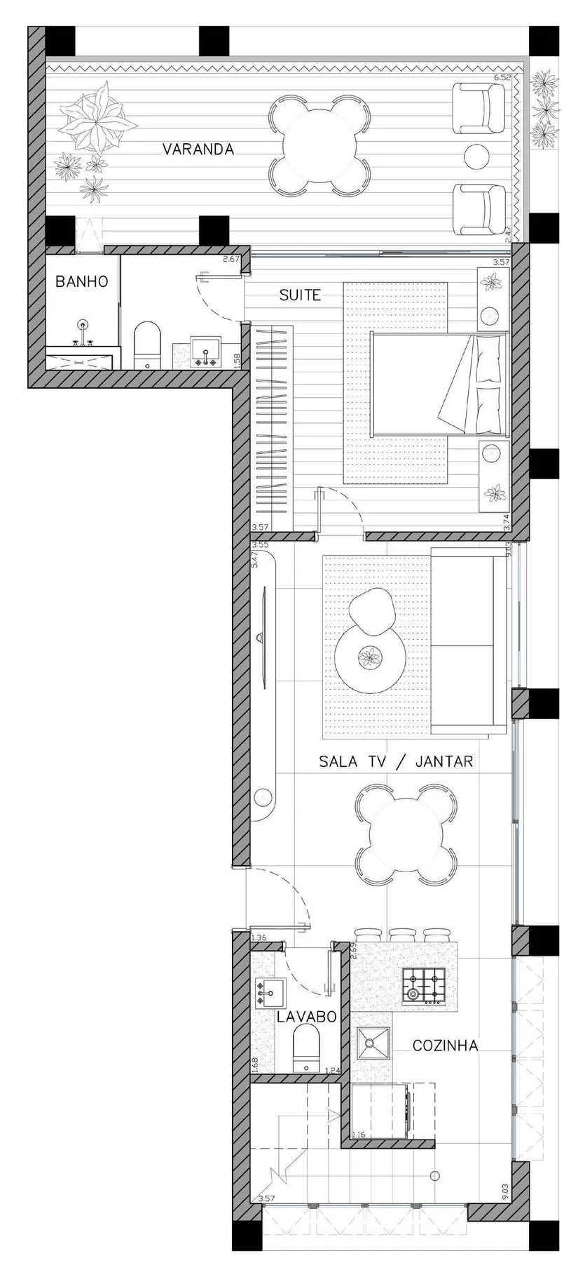 Planta do Morá Simpatia em Vila Madalena — 1 dormitório, 137,66 m²
