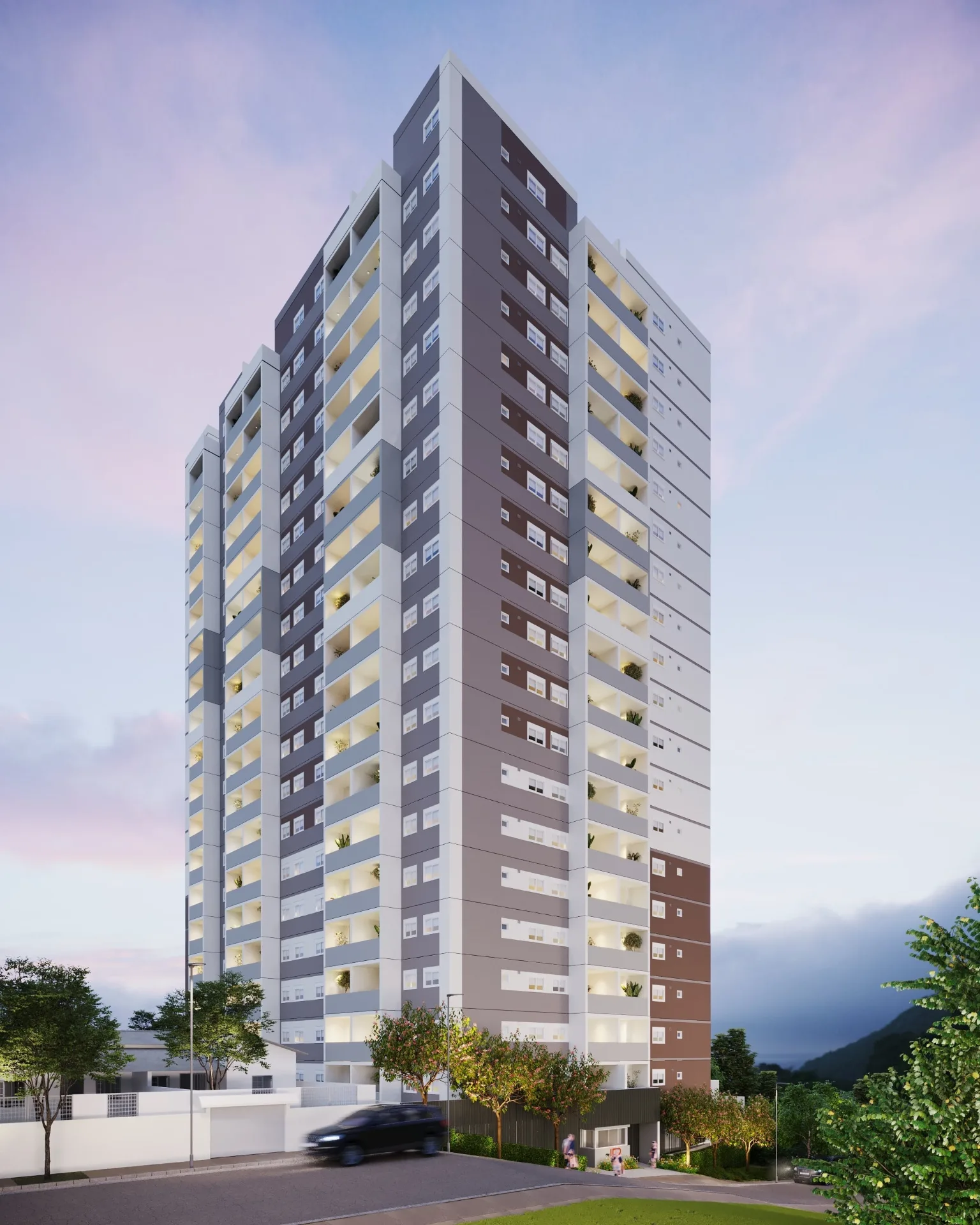 Fachada do myID Guilhermina, lançamento em Vila Guilhermina, São Paulo