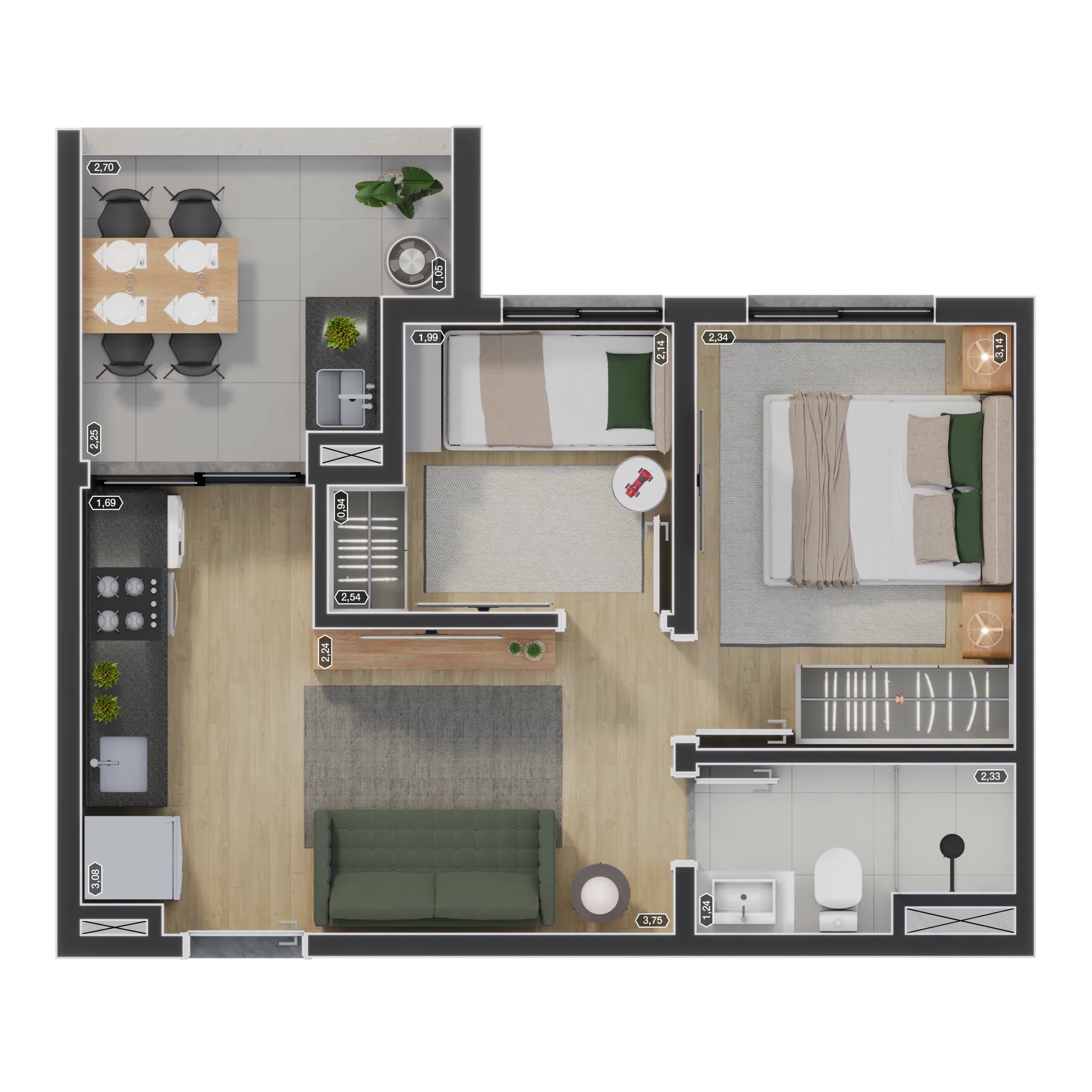 Planta do myID Tucuruvi Signature em Tucuruvi — 2 dormitórios – 37 m²