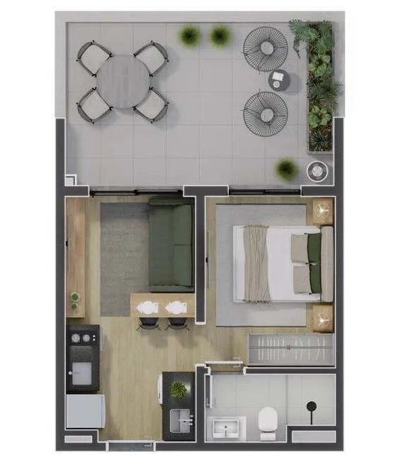 Planta do myID Tucuruvi Unique em Tucuruvi — 1 dormitório, 41,42 m²