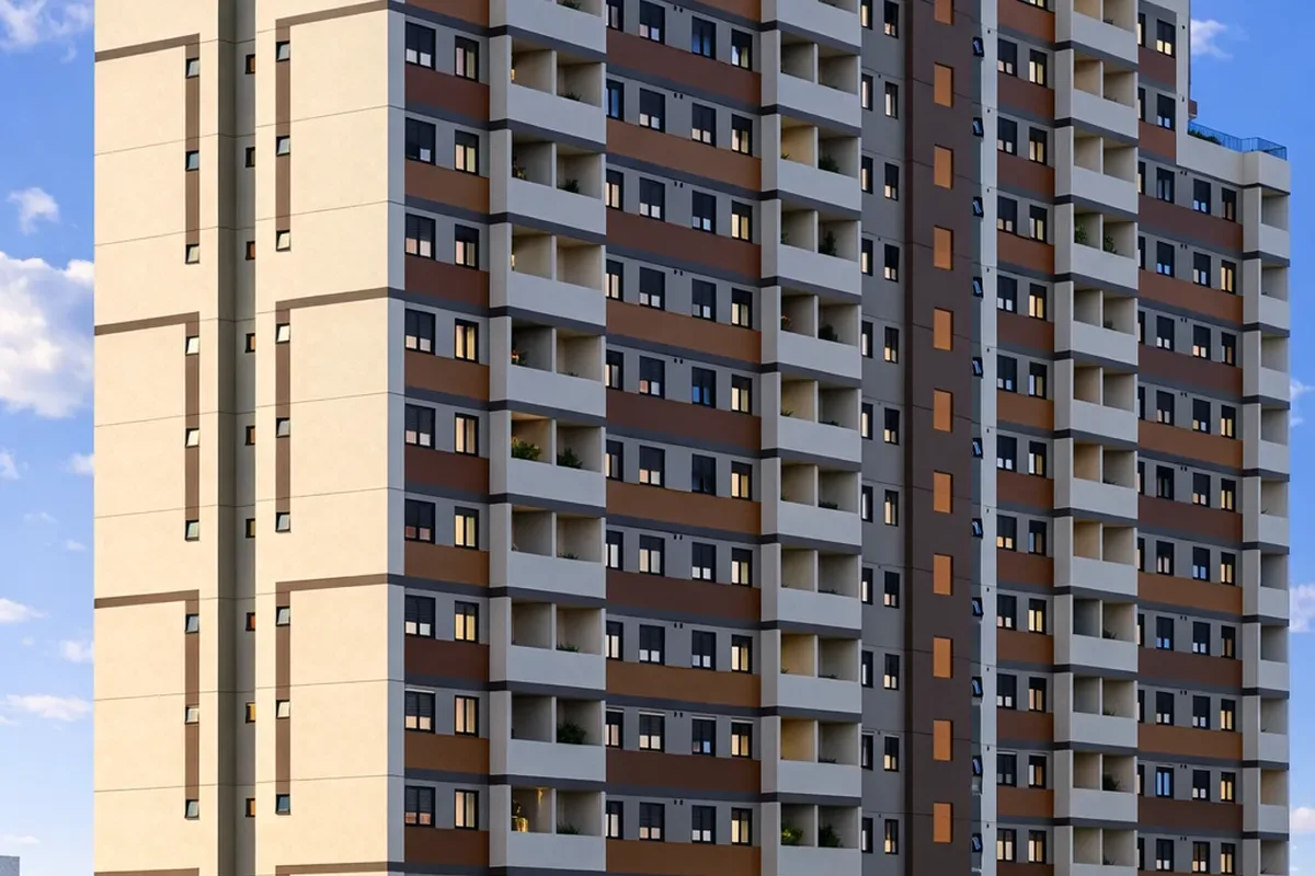 Fachada do myID Vista Guilhermina Esperança, lançamento em Vila Guilhermina, São Paulo