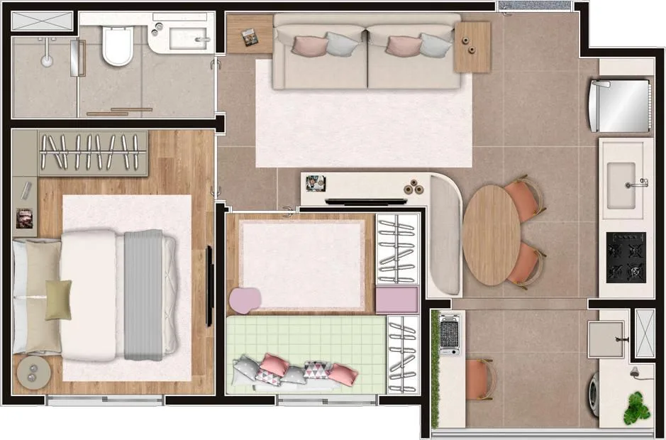 Planta do Neo Kazzas Lapa em Lapa — 2 dormitórios, 38 m²