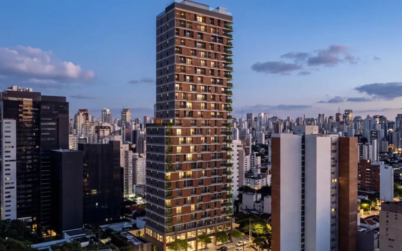 Fachada do Nex One Bandeira Paulista, lançamento em Itaim Bibi, São Paulo