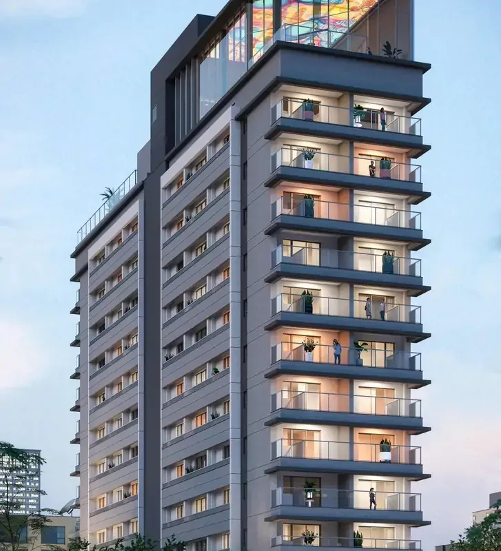 Fachada do Nik Sunset Paulista, lançamento em Bela Vista, São Paulo