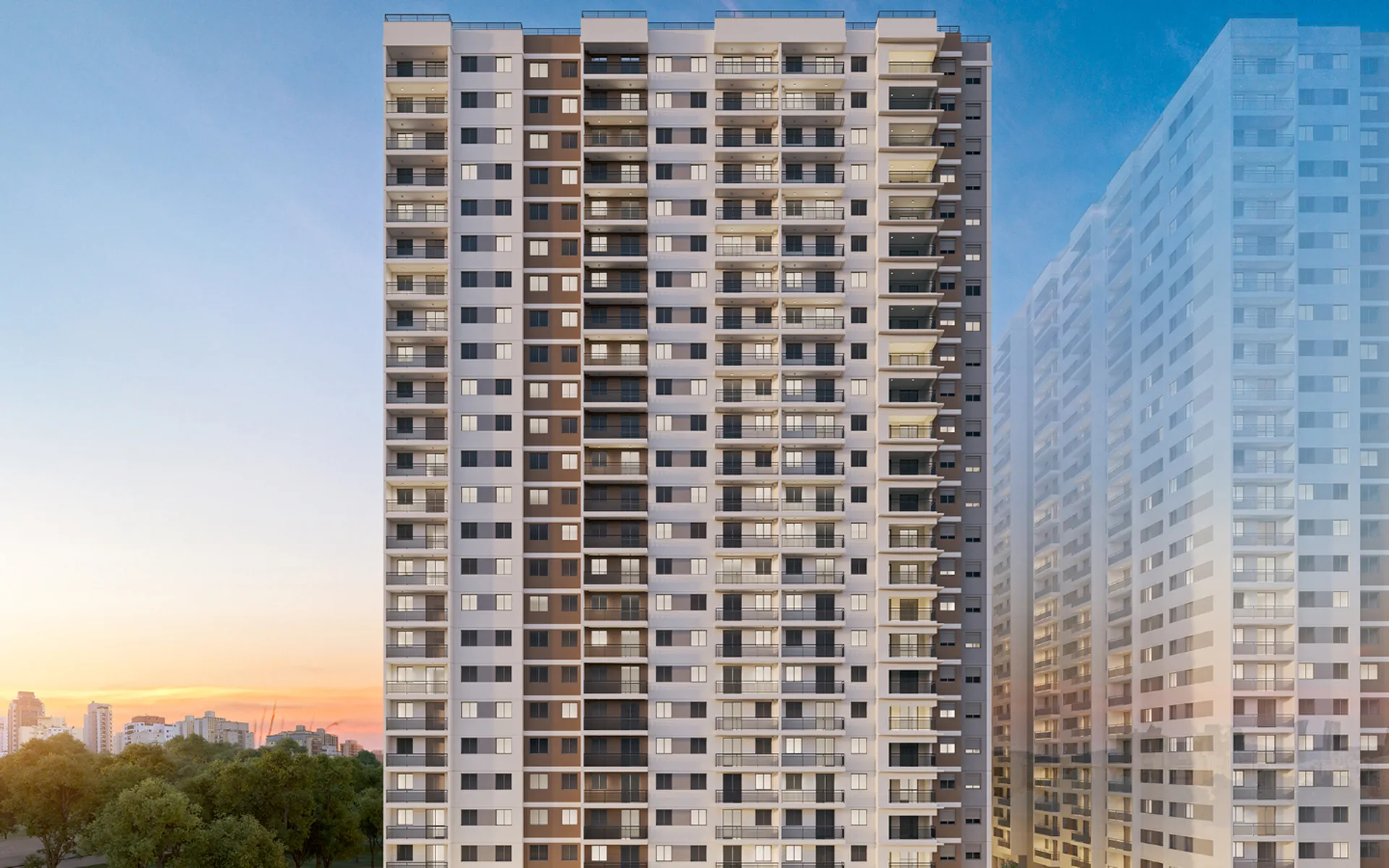 Fachada 2 do Novo Mundo Carrão II – Fase 1 em Vila Carrão, São Paulo