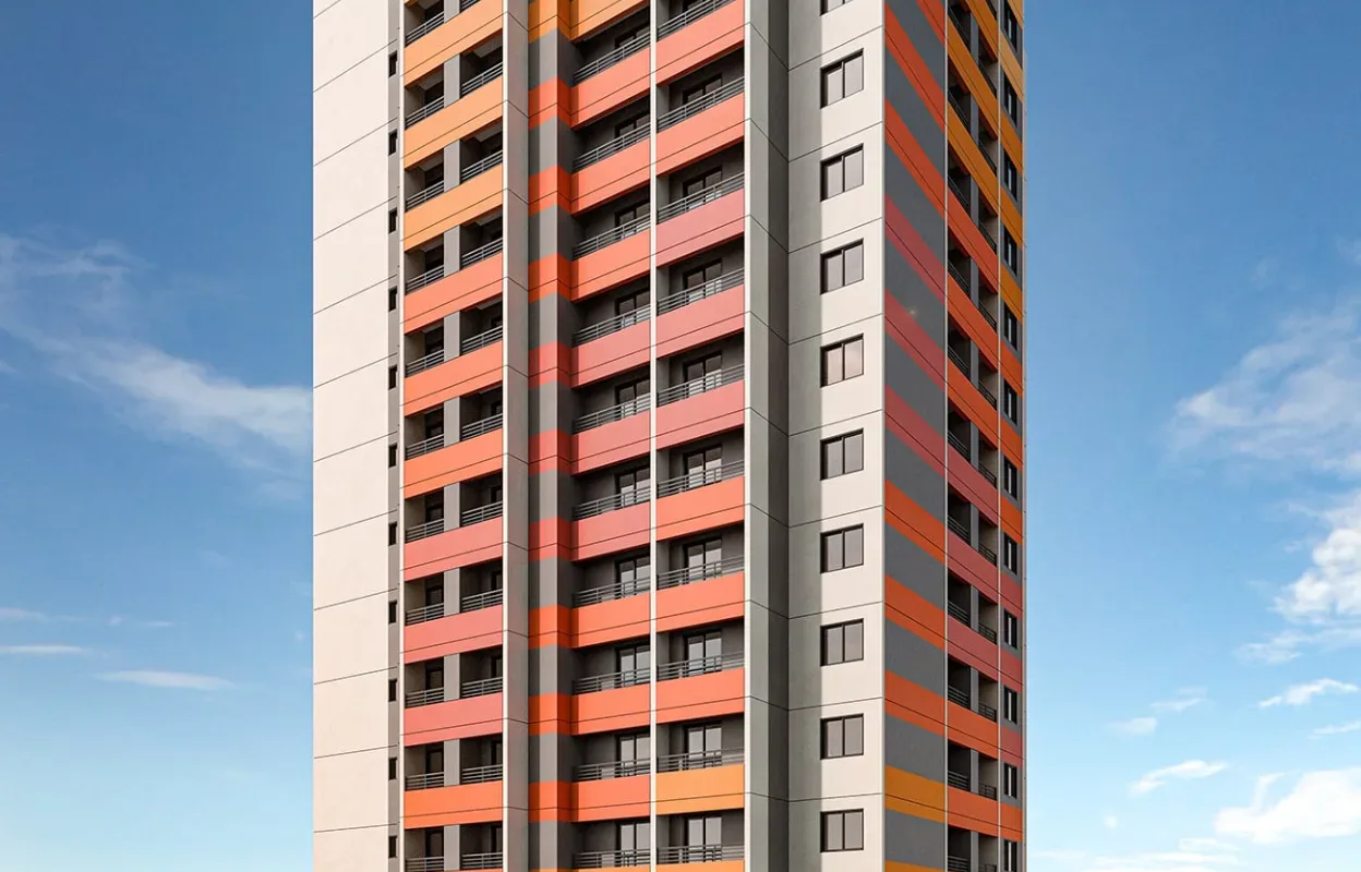Fachada do Nurban Barão de Campinas, lançamento em Santa Cecília, São Paulo