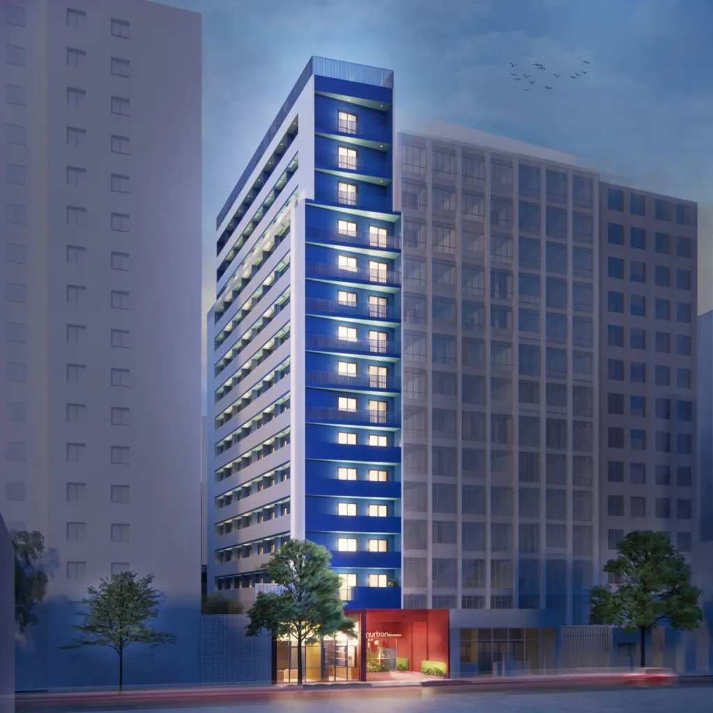Fachada do empreendimento Nurban Vila Buarque – Short Stay