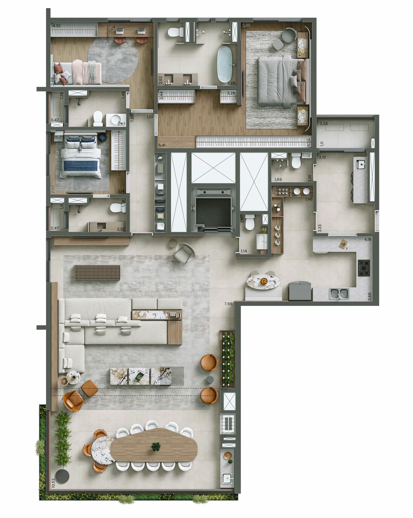 Planta do Nuv Moema em Moema — 4 dormitórios, 207 m²