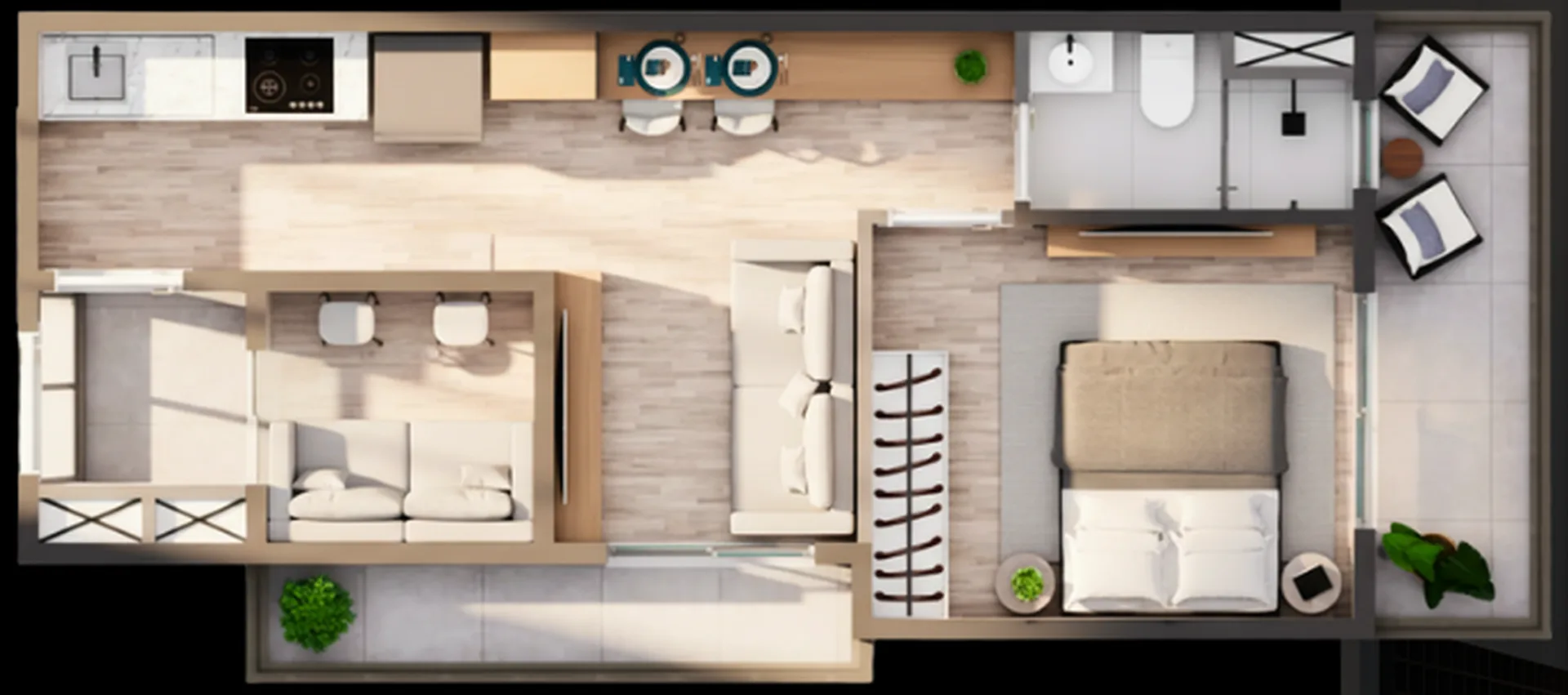 Planta do Obsidian em Pinheiros — 1 dormitório – 32,78 m²