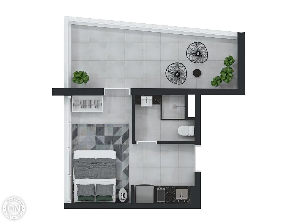 Planta do ON Brooklin em Santo Amaro — 1 dormitório, 30 m²