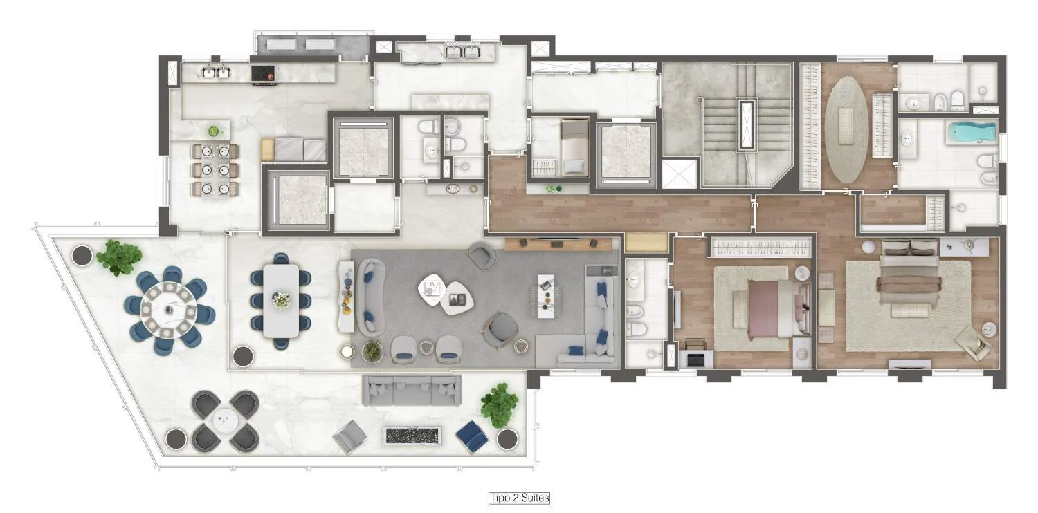 Planta do Ópera Vila Nova em Vila Nova Conceição — 2 dormitórios, 293 m² (opção)